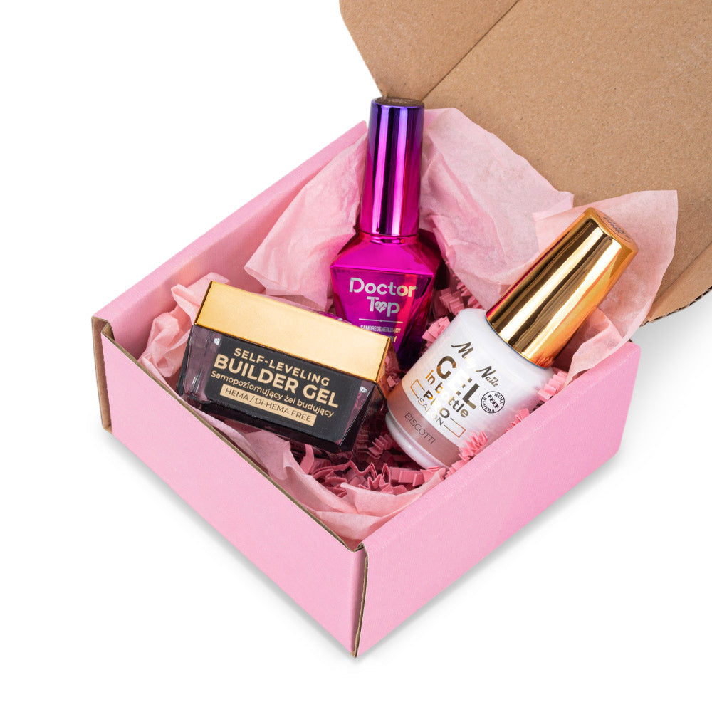 Coffret Découverte Biscotti – 2 Gels & Top Coat Auto-Régénérant – Sans HEMA/Di-HEMA
