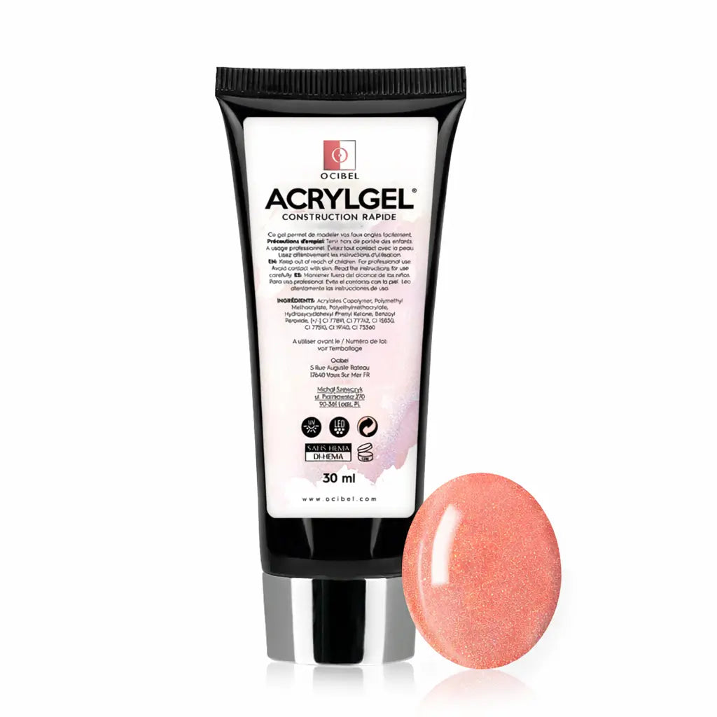 ✨ AcrylGel UV/LED 30g – Sans HEMA / DI-HEMA | Résultat Pro & Tenue Parfaite - Sunset Sparkle OCIBEL