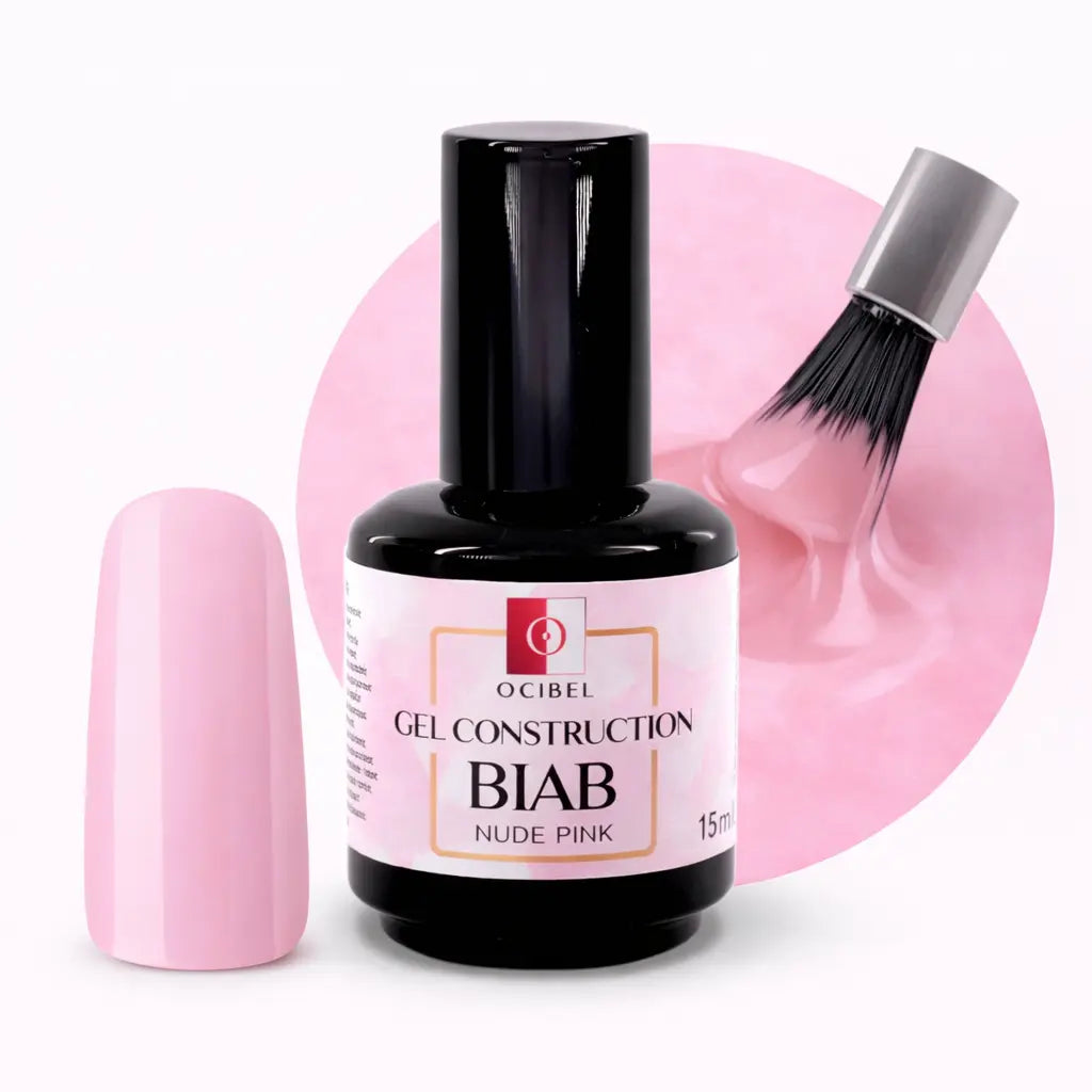 Gel de Construction BIAB (Builder in a Bottle) – Auto-nivelante – Nude Pink - 15 ml OCIBEL