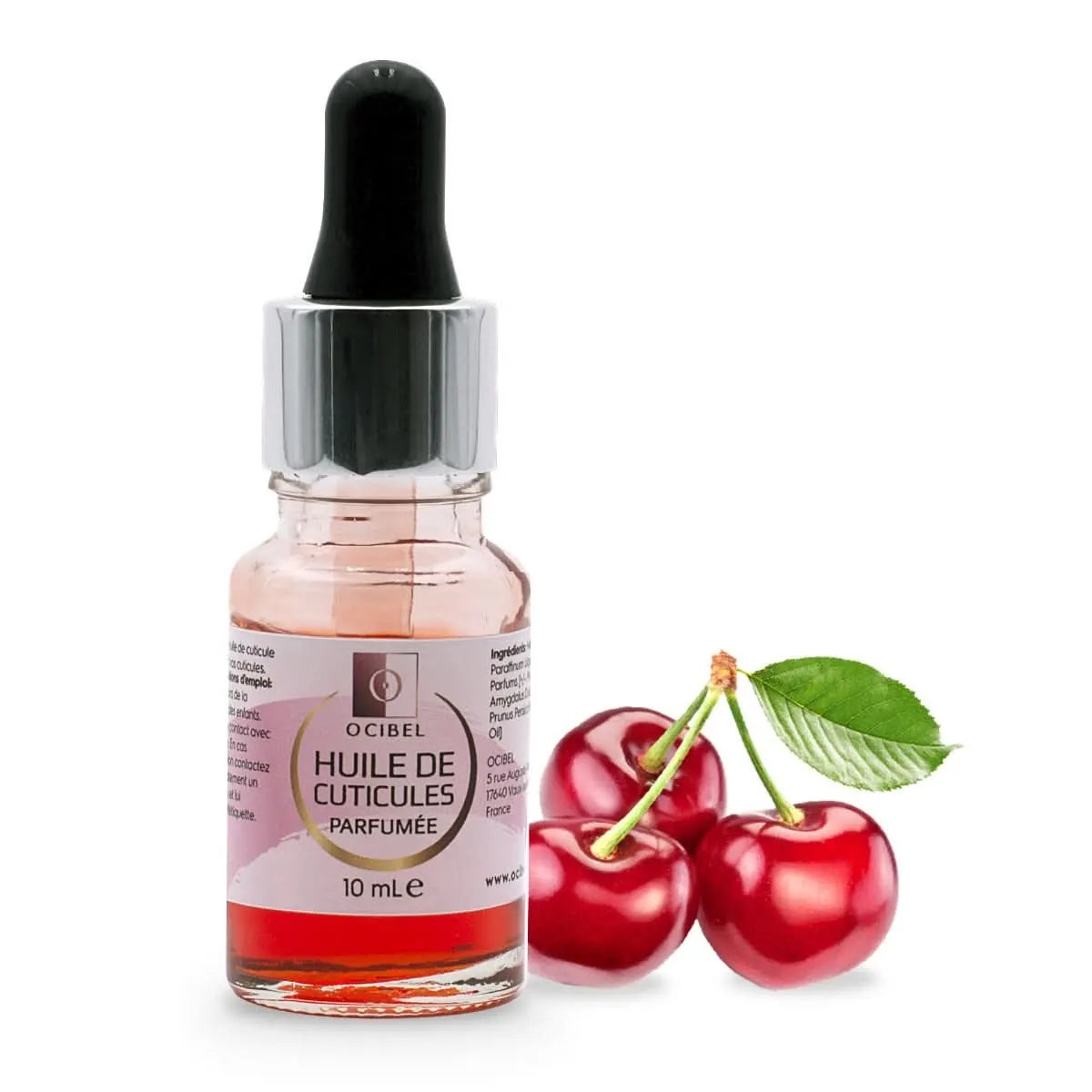 Huile de cuticule parfumée avec pipette 'Cerise' - 10 ml OCIBEL