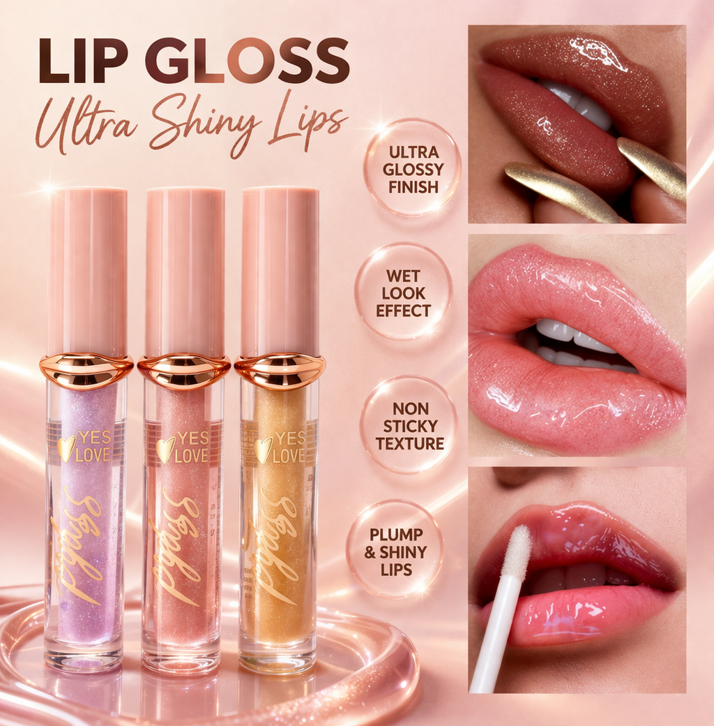 Lot de 3 Lip Oil Gloss Hydratant Effet Brillant – Deep Gloss Lip Oil Lèvres Effet Wet Shiny Hydratation Intense OCIBEL
