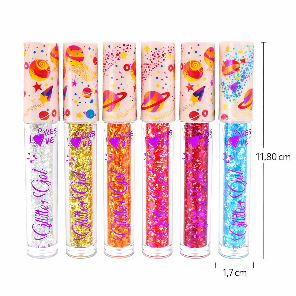 Lot de 6 Glitter Gel Pailleté 4 ml – Yeux, Visage, Lèvres & Cheveux – Applicateur Intégré – Maquillage Festival & Soirée - Nuances #2 OCIBEL