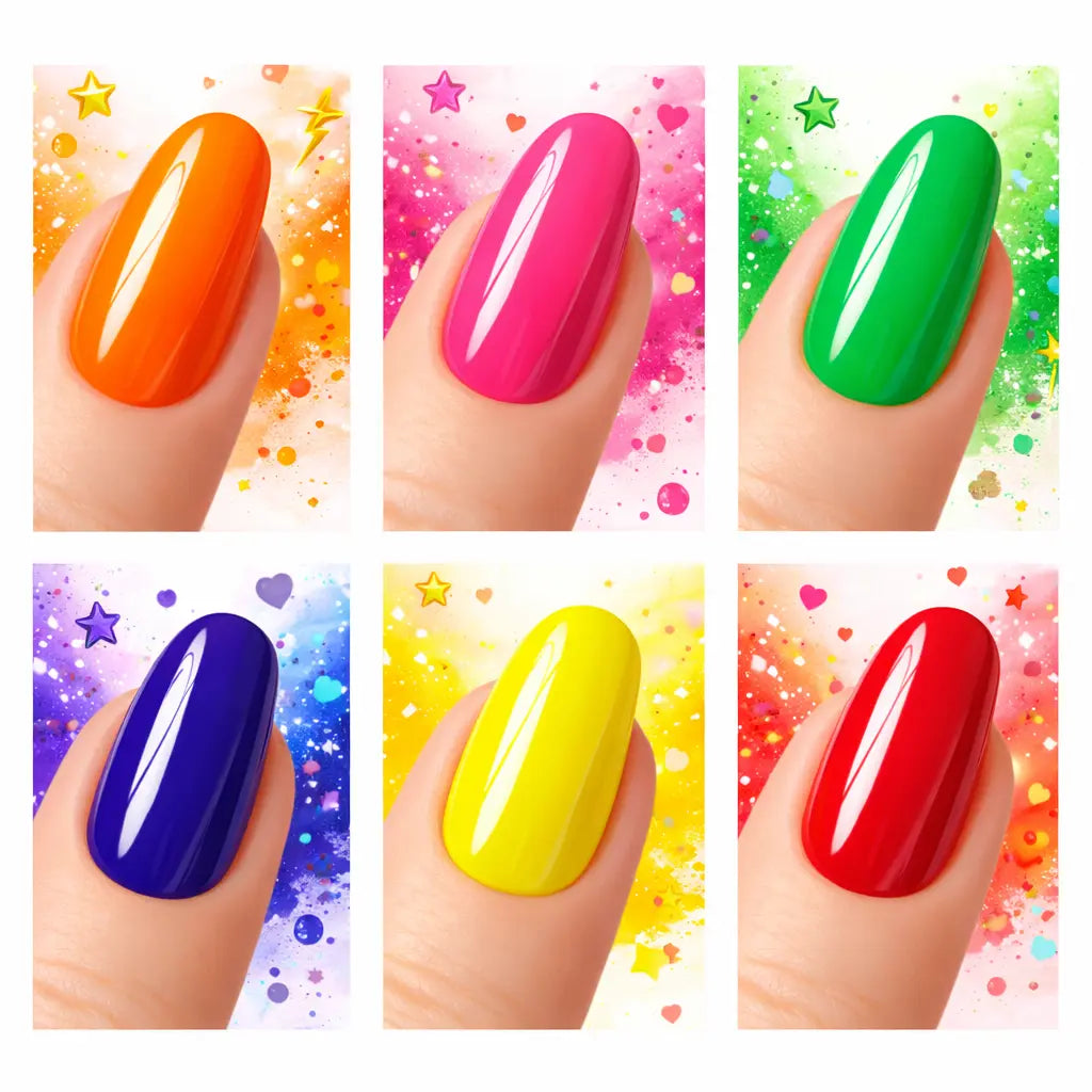 Lot de 6 Vernis à Ongles Colorés 6 x 13 ml – Effet Gel Brillant – Tenue 9 Jours – Séchage Rapide – Couleurs Vives – Finition Professionnelle OCIBEL