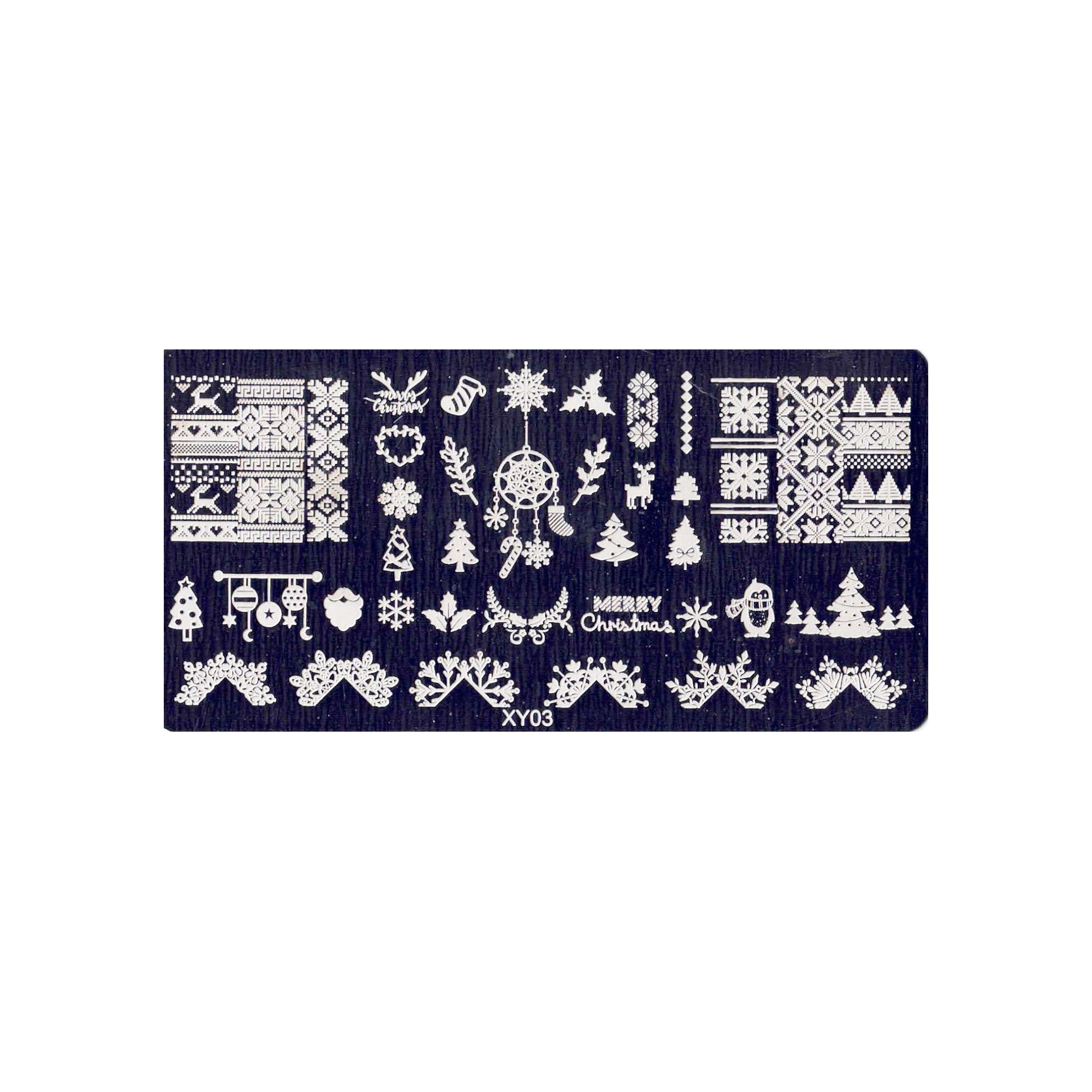 Plaque de Stamping pour Ongles Thème : Noël OCIBEL