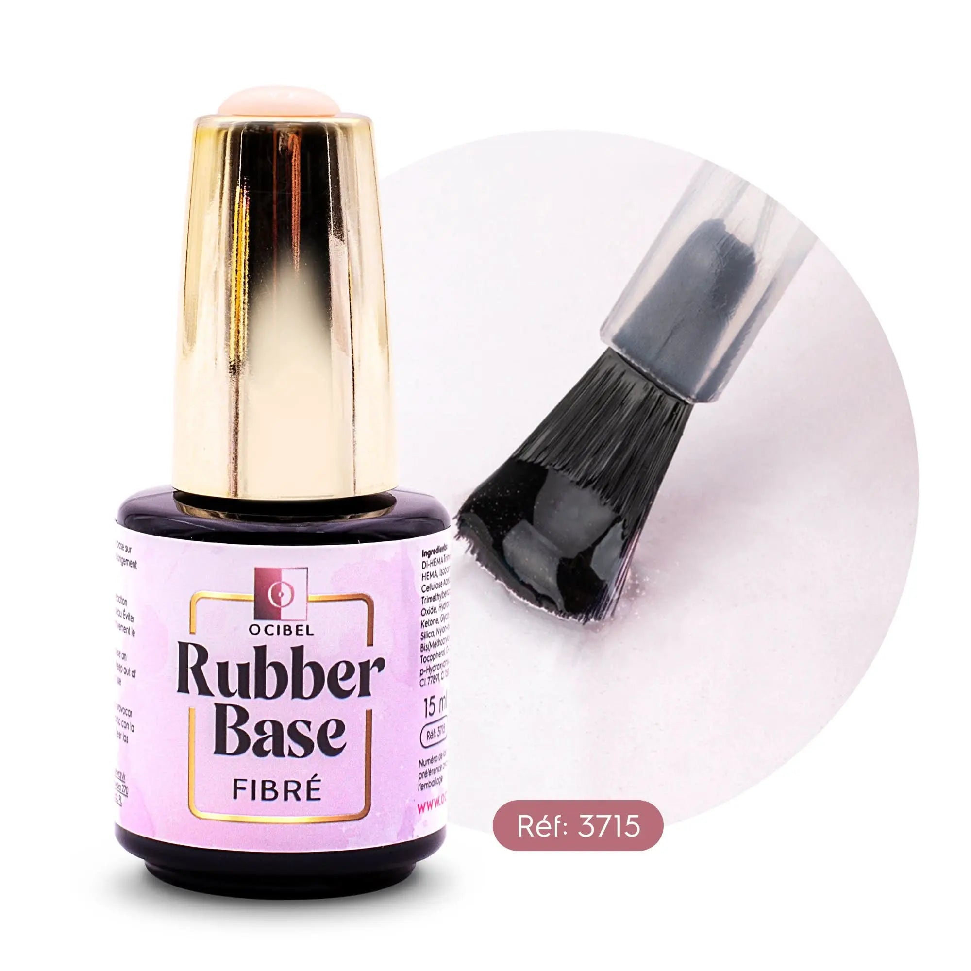 Rubber Base - Gummy Base UV / LED Fibré Transparent - 15 ml OCIBEL