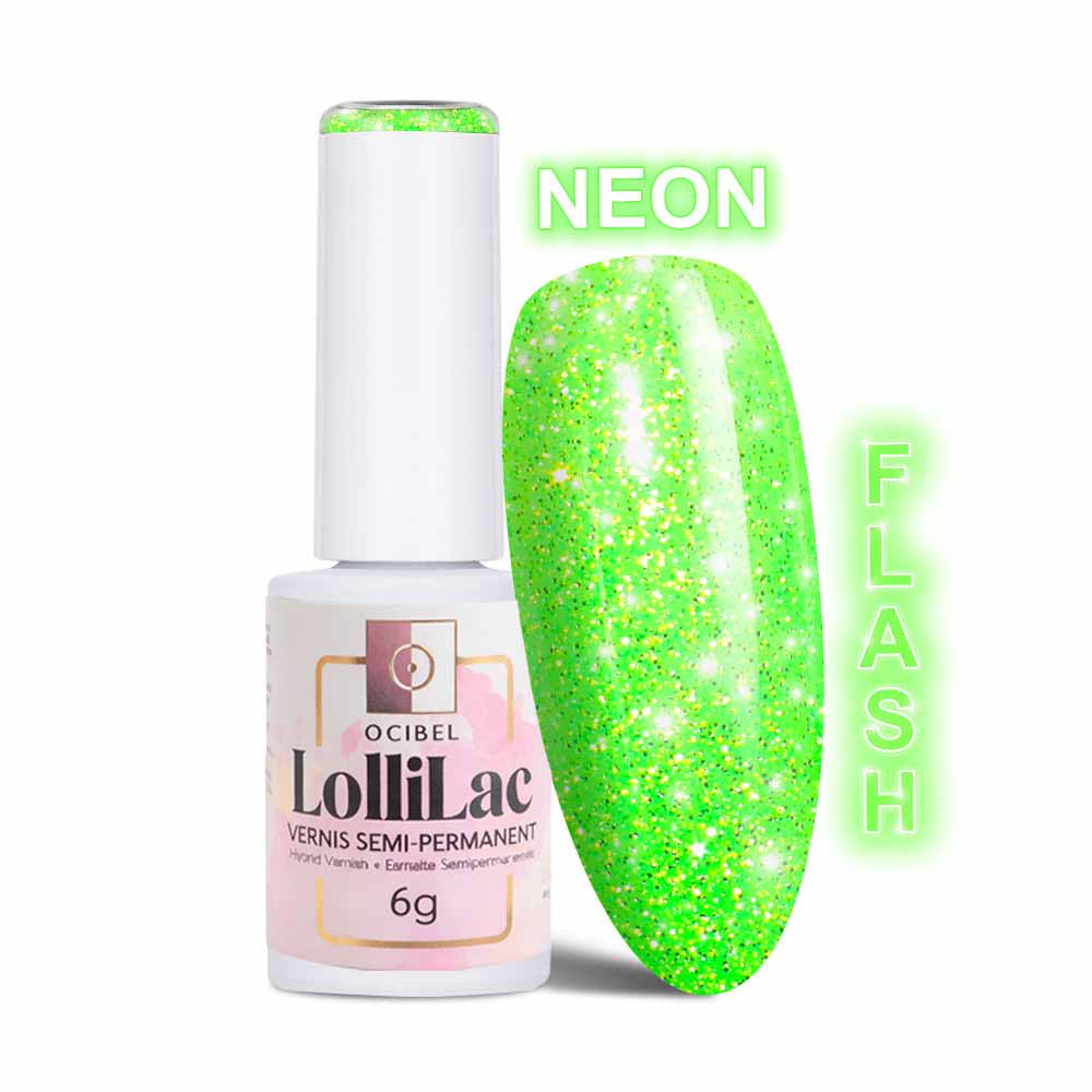 Vernis Semi Permanent UV / LED - Neon Lime Flash 6g OCIBEL