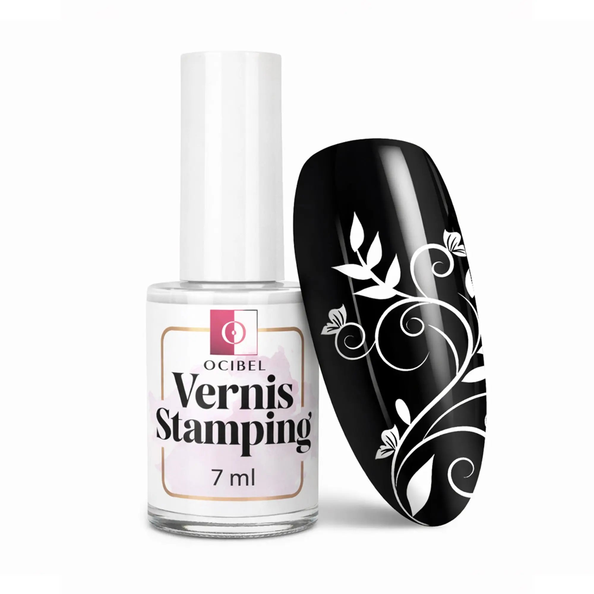 Vernis Stamping Blanc – Pigmentation Intense – Nail Art Précis – 7 ml OCIBEL