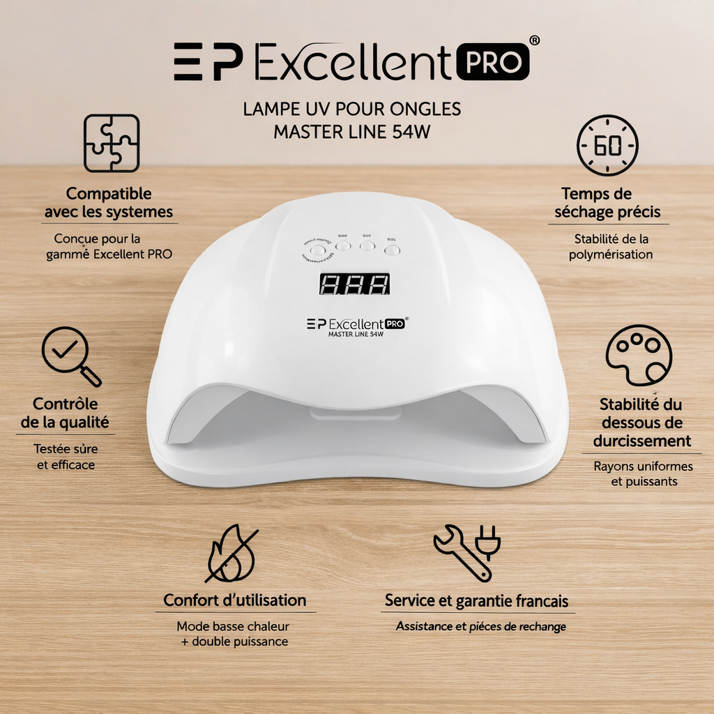 Lampe UV / LED 54W Minuteur 30s/60s/90s + Detecteur de Mouvement - Prise USB