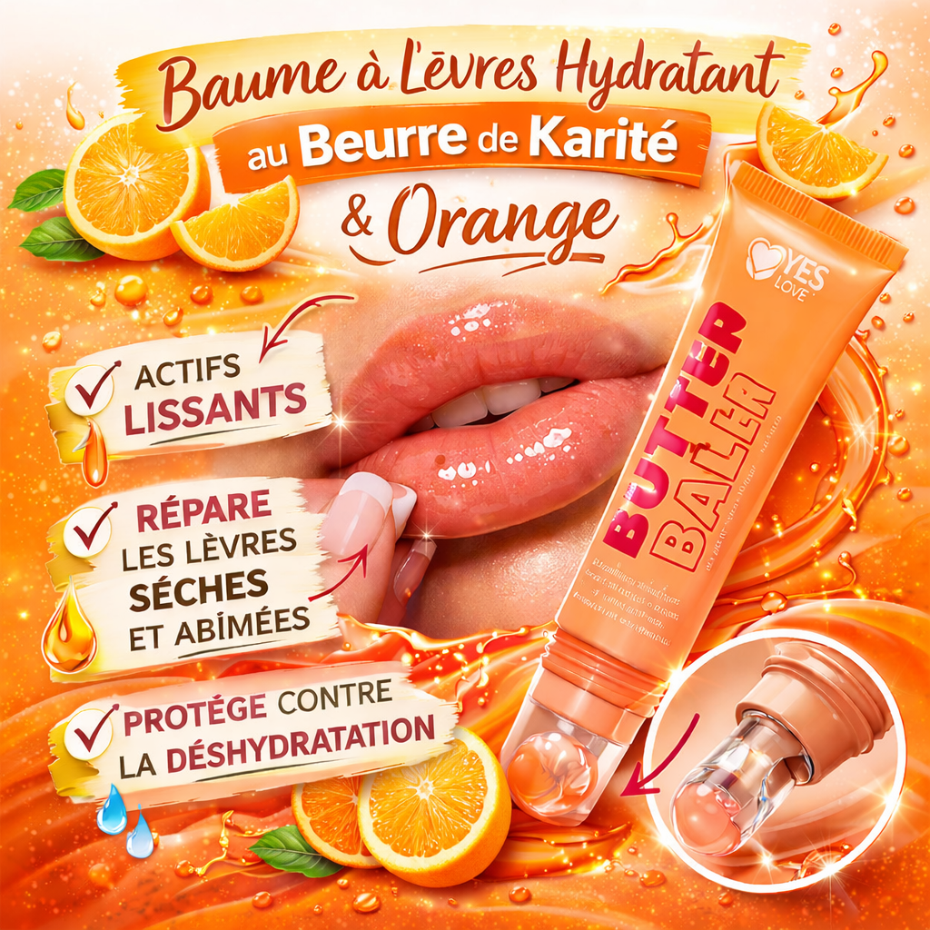 Butter Balm Orange – Baume à Lèvres Hydratant au Beurre de Karité & Actifs Lissants OCIBEL