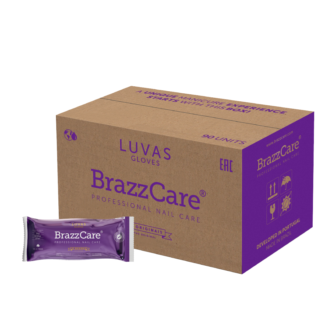 Carton 90 sachets BrazzCare BalbCare Gant Manucure Brésilienne inclus 1 Lime et Bâtonnet OCIBEL
