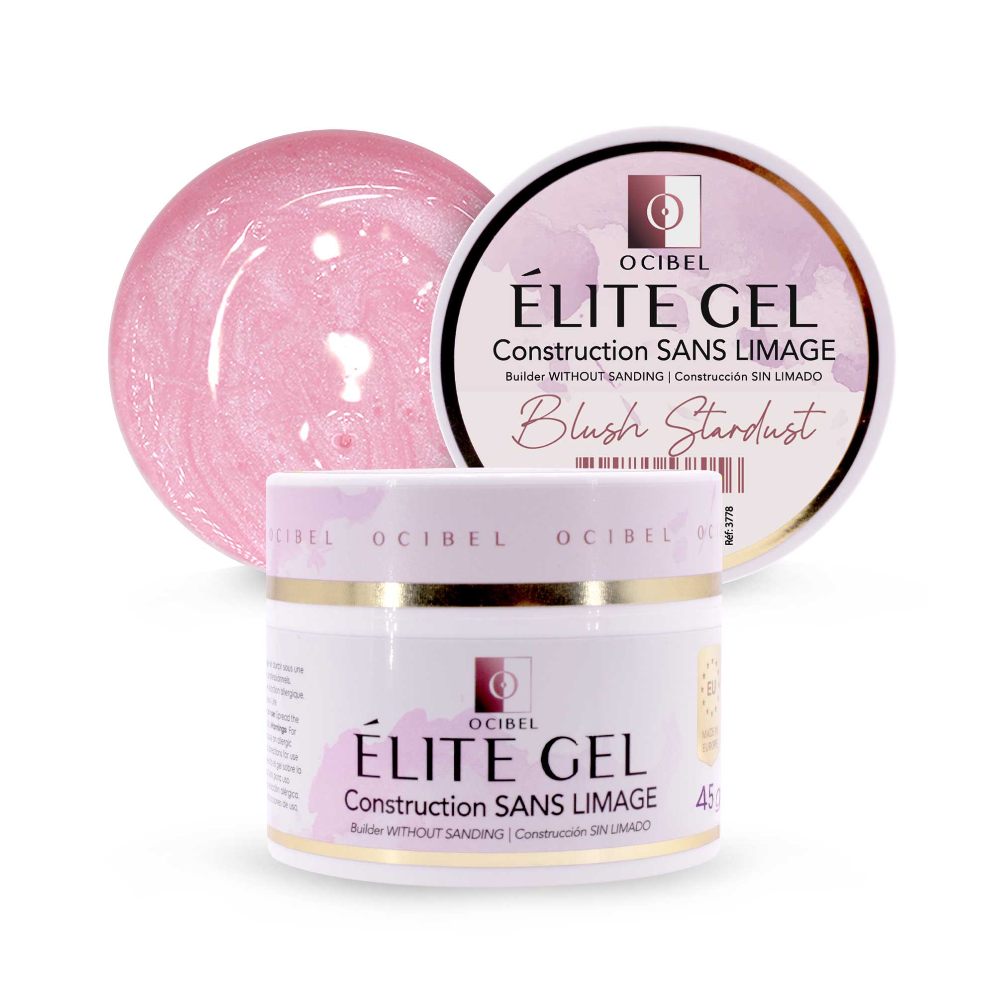 Élite Gel Construction SANS LIMAGE 45g - SANS TPO & HEMA - Blush Stardust OCIBEL