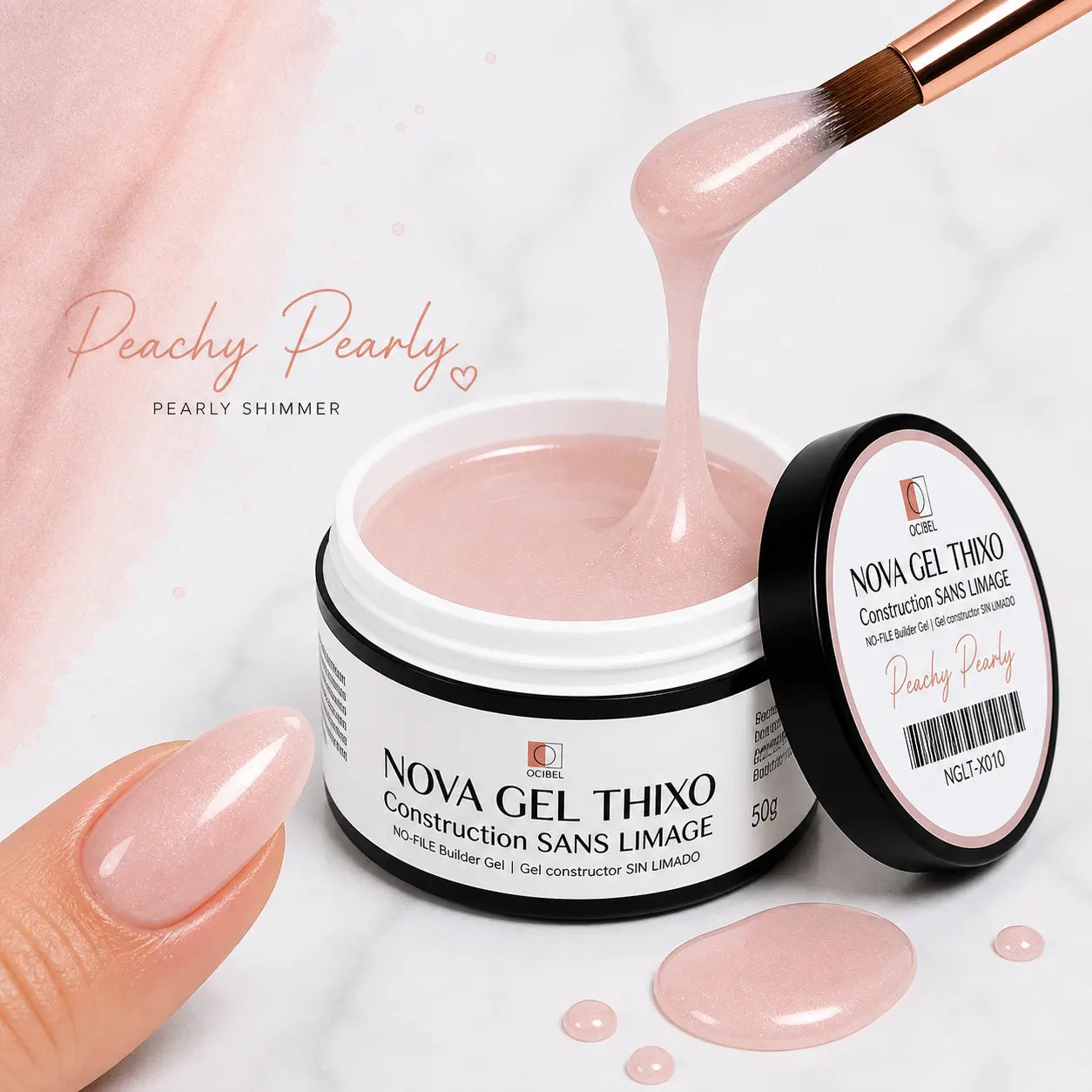 Gel de Construction Sans Limage NOVA GEL THIXO 50g – Peachy Pearly