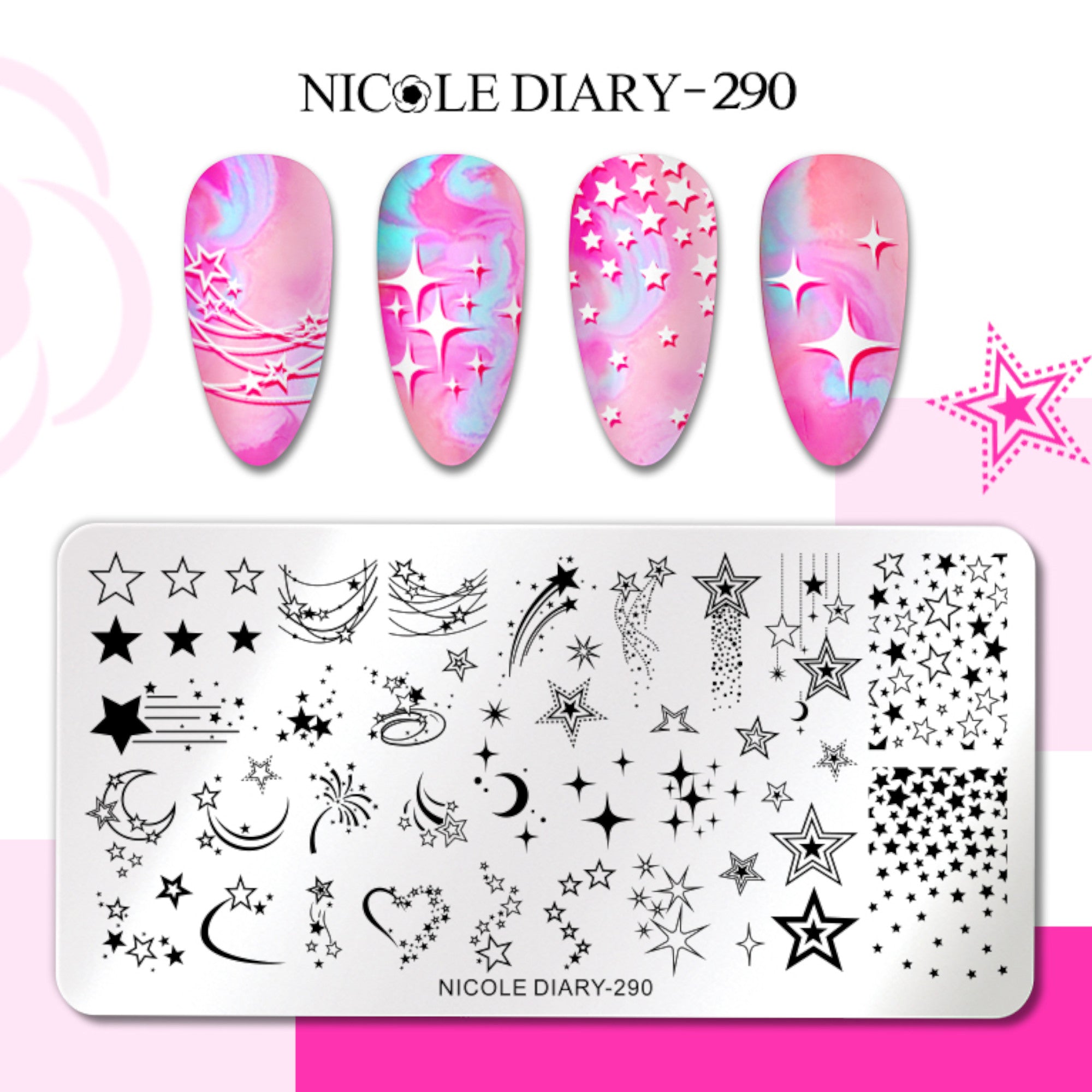 Plaque de Stamping pour Ongles Thème : Etoile OCIBEL