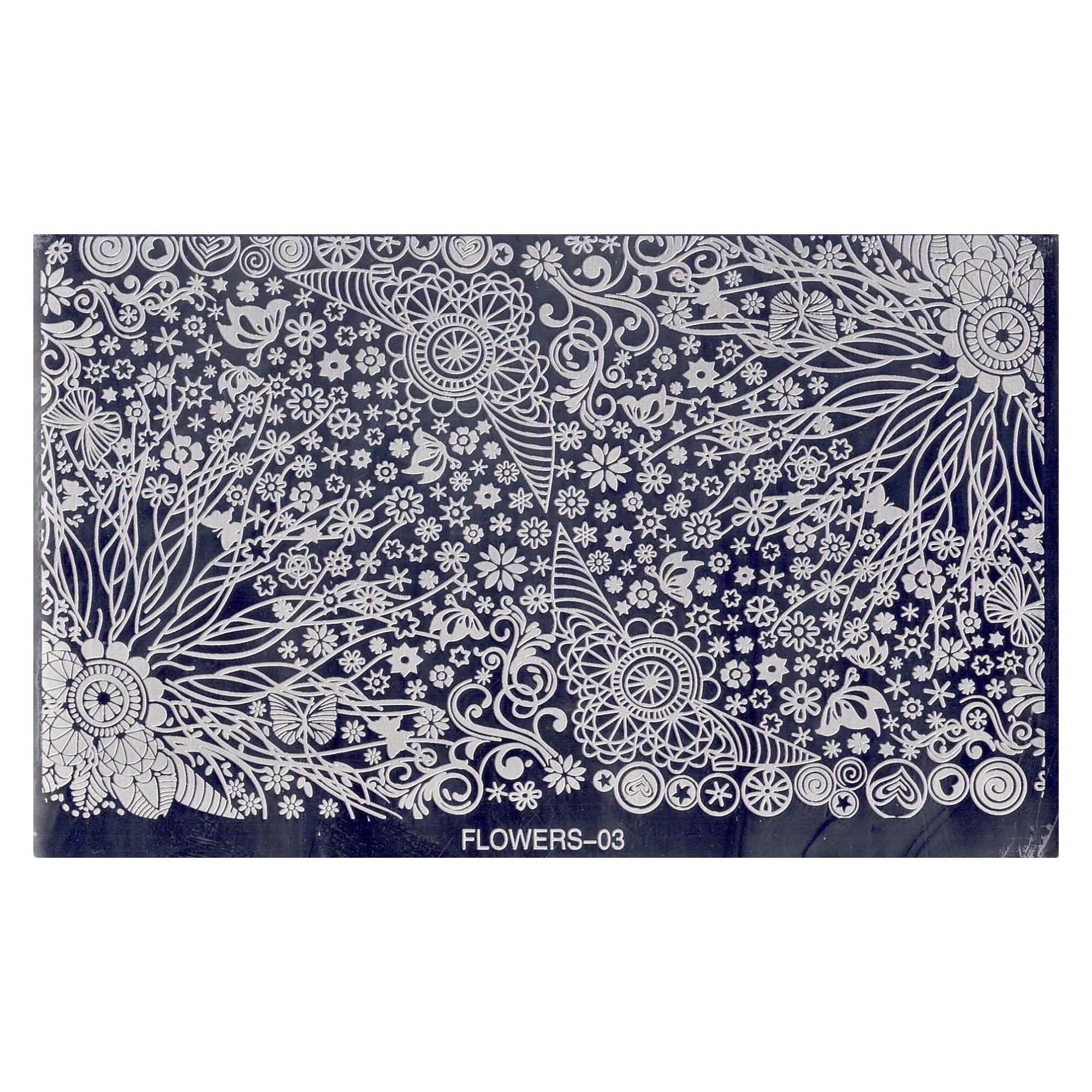 Plaque de Stamping pour Ongles Thème : Fleur OCIBEL