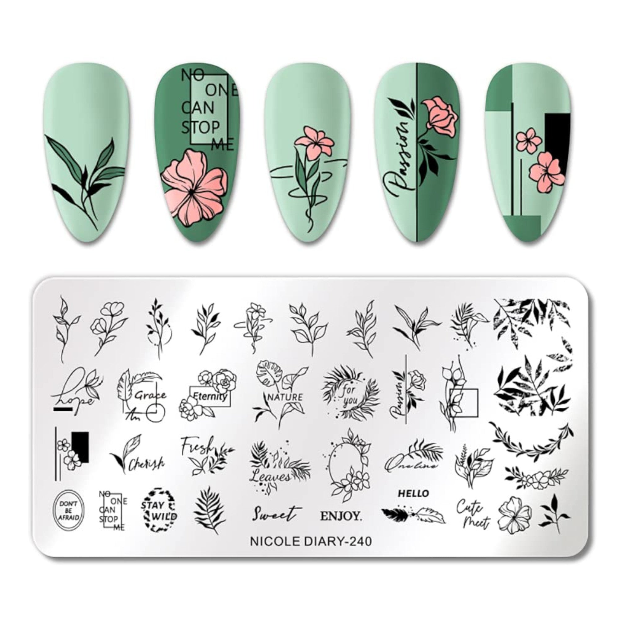 Plaque de Stamping pour Ongles Thème : Nature OCIBEL