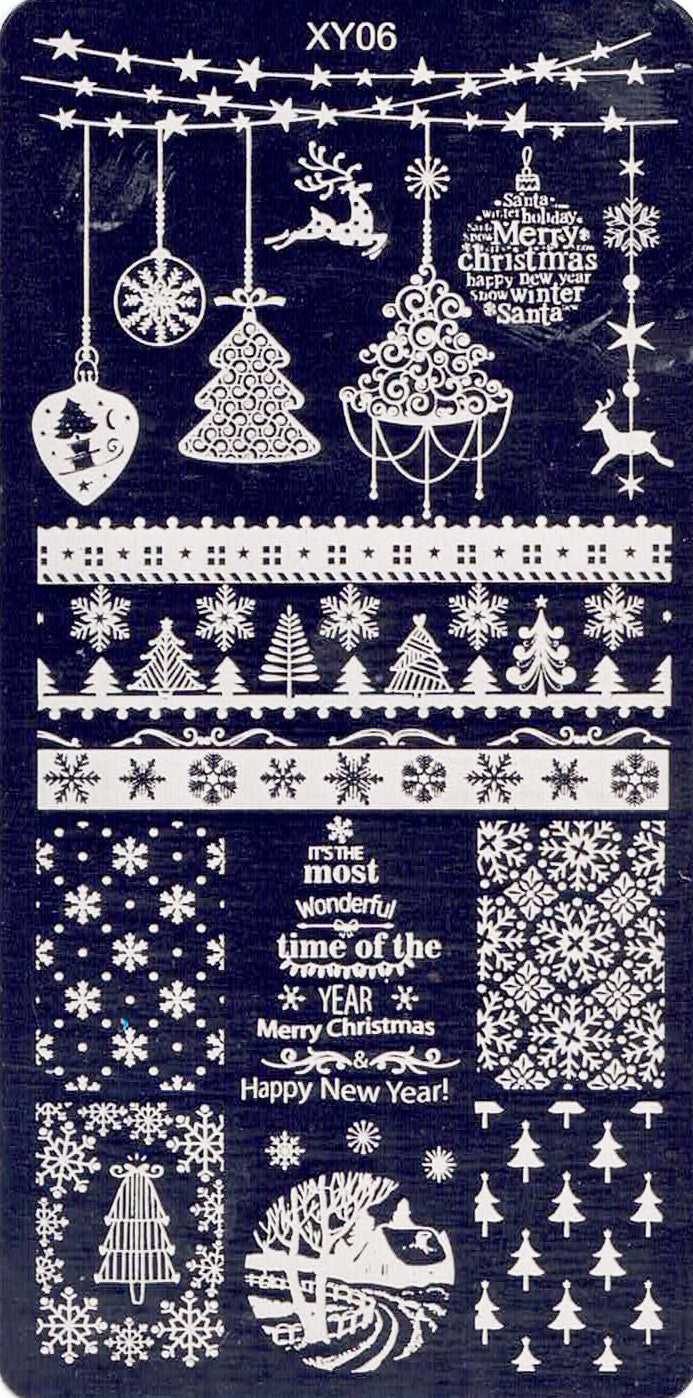 Plaque de Stamping pour Ongles Thème : Noël OCIBEL