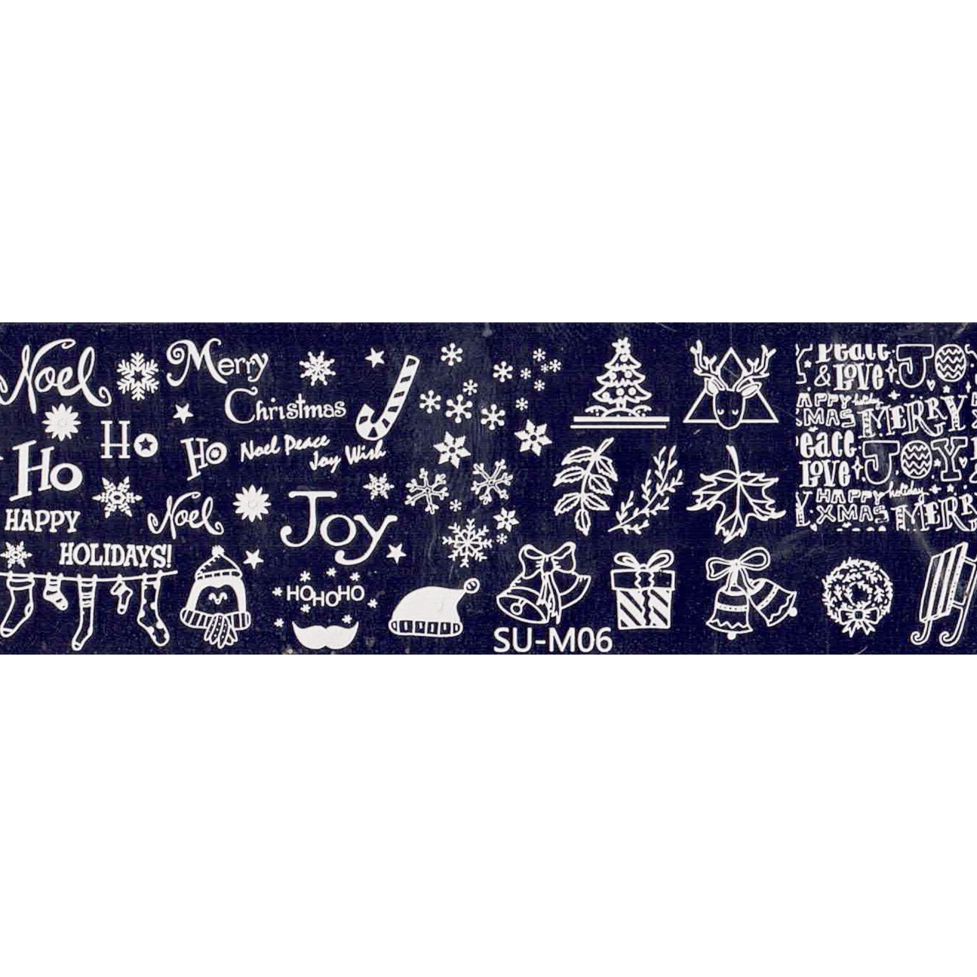 Plaque de Stamping pour Ongles Thème : Noël OCIBEL