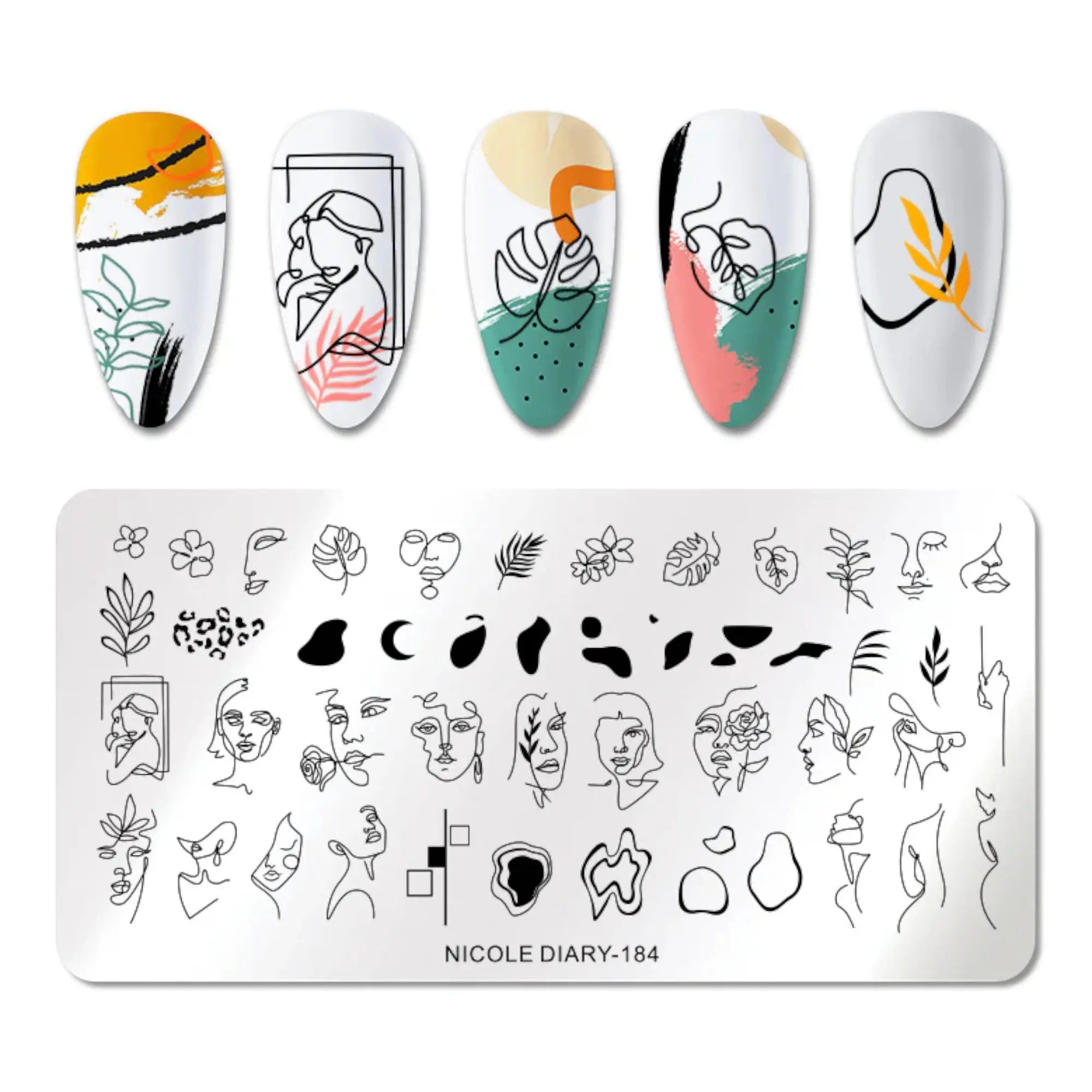 Plaque de Stamping pour Ongles Thème : Visage OCIBEL